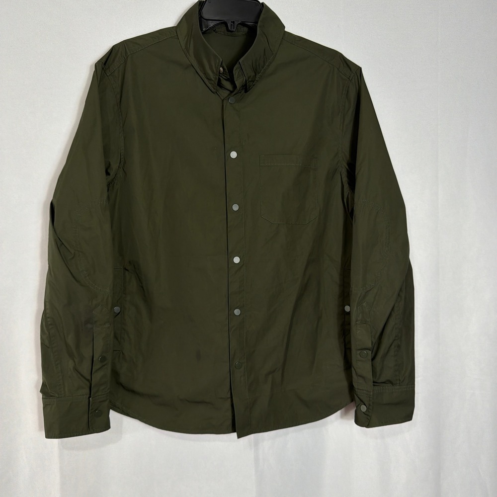 Suitsupply Overshirt Iny Size L Limonta East Snap Front Jacket Olive Green Mens
